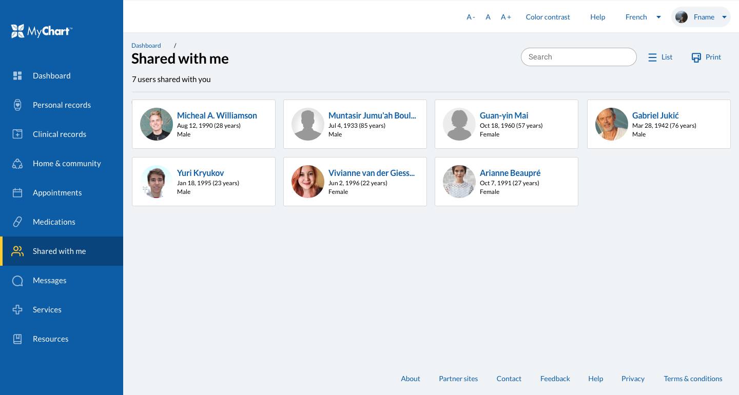 Shared with me grid view